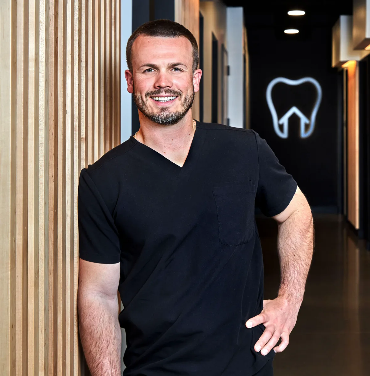Dr. Kye Williams, DDS, in the Dental House hallway